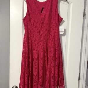 Danny & Nicole Pink Lace Mini Dress